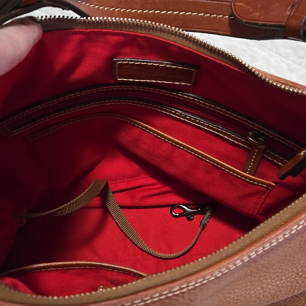 Dooney & Bourke Cognac Pebble Leather Hobo Bag Great Everyday Bag Roomy - Picture 10 of 13